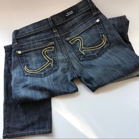 Rock & Republic Cosbie Cropped Stick Deep Indigo - Picture 5 of 8